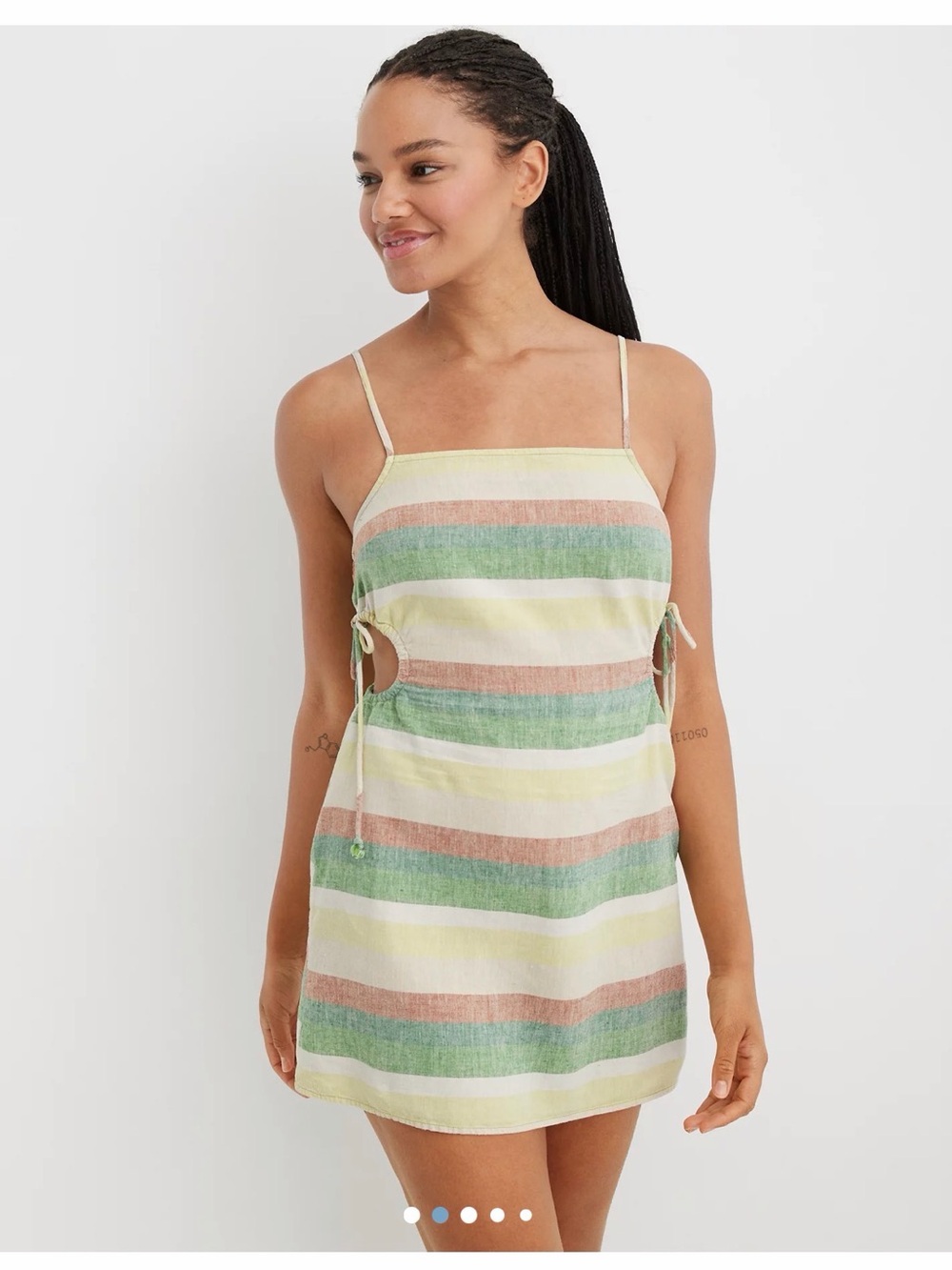 Aerie Striped Cutout Mini Sun Dress in Multicolor